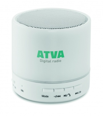 Logo trade promotional product photo of: Round wireless speaker LED