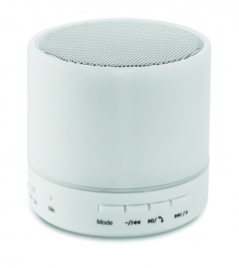 Logo trade promotional merchandise photo of: Round wireless speaker LED