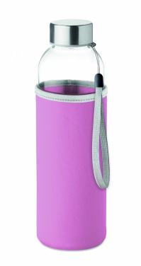 Logo trade promotional merchandise picture of: Glass bottle in pouch 500ml