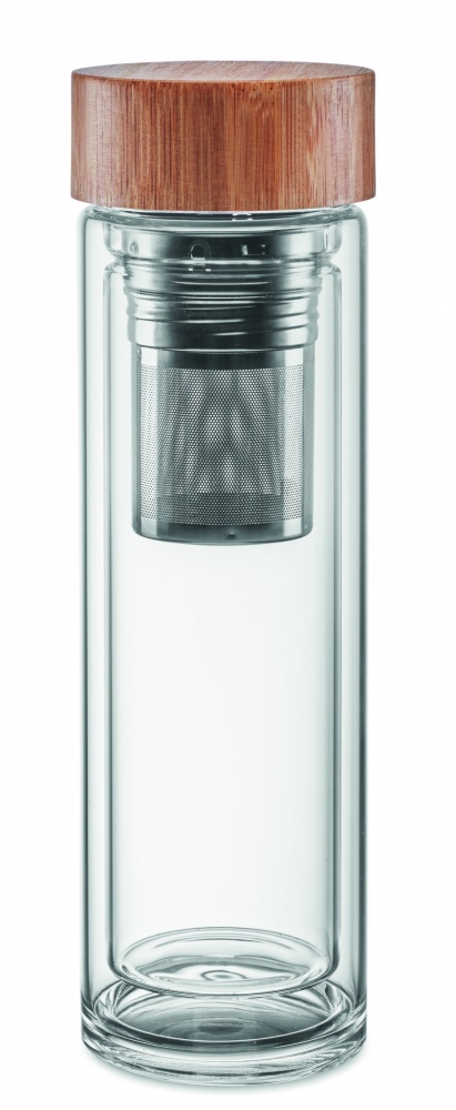 Logotrade promotional item picture of: Double wall glass bottle 400ml München