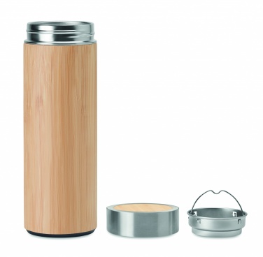 Logotrade promotional item image of: Double wall bamboo flask 400ml