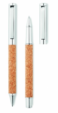 Logotrade promotional item picture of: Metal Ball pen set in cork box
