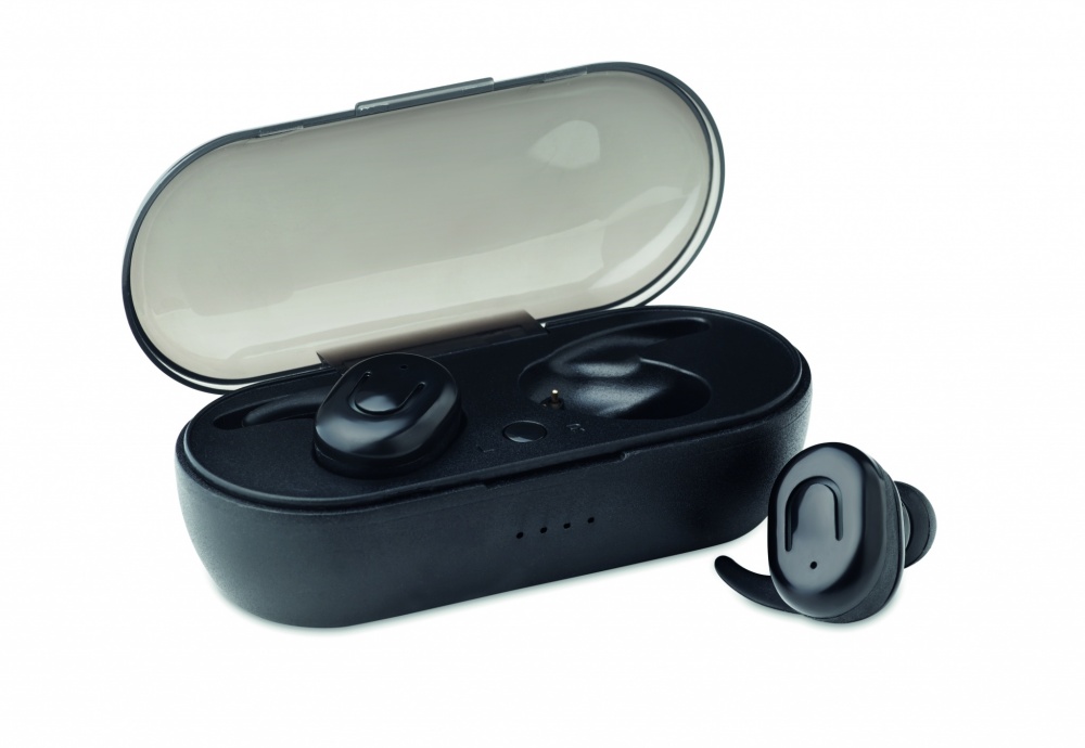 Logo trade promotional merchandise photo of: TWS earbuds with charging box