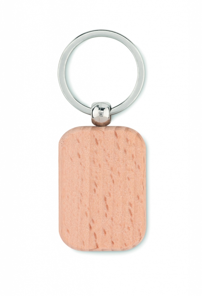 Logotrade promotional giveaway picture of: Rectangular wooden key ring Bauska
