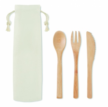 Logo trade promotional giveaway photo of: Bamboo cutlery set