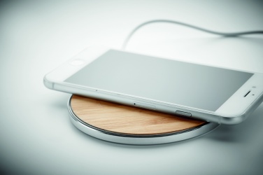 Logo trade promotional item photo of: Bamboo wireless charger 10W DESPAD