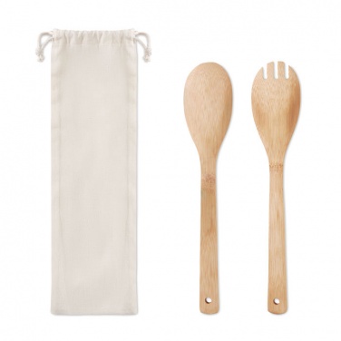 Logo trade promotional products picture of: Set bamboo utensils salad