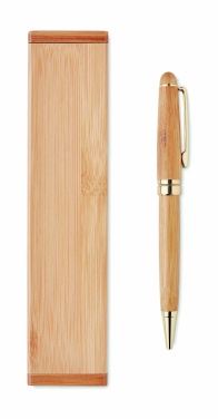 Logo trade promotional items picture of: Bamboo twist-action ballpoint pen in a box