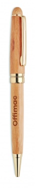 Logo trade promotional products image of: Bamboo twist-action ballpoint pen in a box