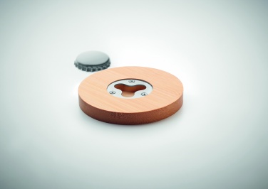 Logotrade promotional merchandise picture of: Bamboo bottle opener/ coaster DAKAI