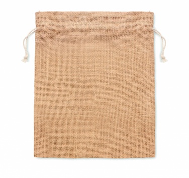 Logo trade promotional giveaway photo of: Small jute gift bag 14 x 22 cm