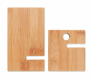 Logo trade promotional items image of: Bamboo phone stand/ holder WHIPPY