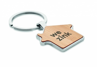 Logotrade promotional gifts photo of: House key ring metal bamboo NORDIC