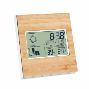 Logo trade advertising products image of: Weather station bamboo front TURKU