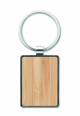 Logotrade business gift image of: Rectangular key ring bamboo WEST