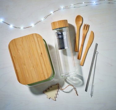 Logo trade promotional merchandise image of: Glass lunchbox with bamboo lid