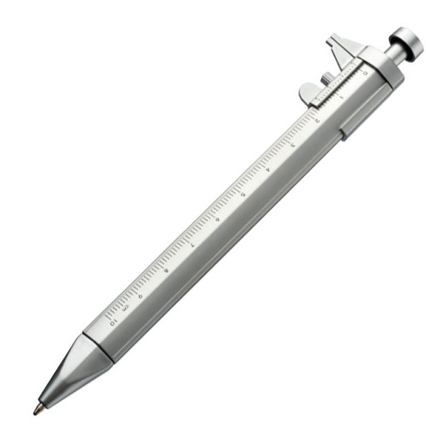 Logo trade advertising products image of: Plastic ballpen with sliding calliper PRESCOT