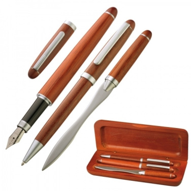Logo trade promotional products image of: Rosewood writing set BANGKOK