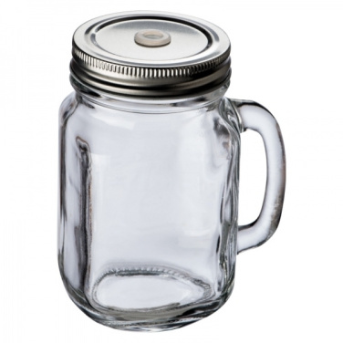 Logo trade corporate gift photo of: Drinking glass with handle and lid TREVISO 450 ml
