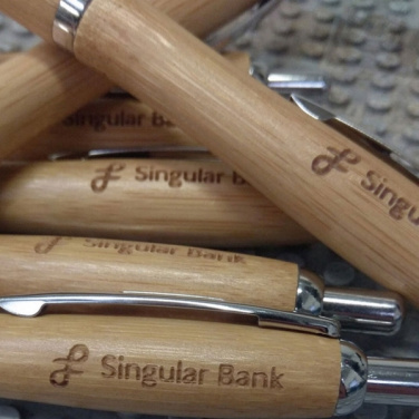 Logo trade corporate gift photo of: Wooden ballpen BRENTWOOD