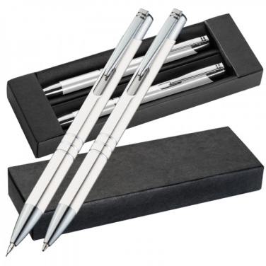 Logo trade advertising products picture of: Metal writing set CLAREMONT