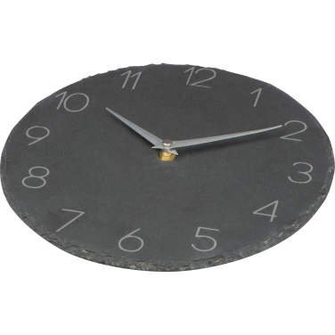 Logo trade corporate gifts picture of: Slate wall clock GRAZ