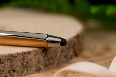 Logotrade promotional product picture of: Wooden ballpen with touch function ERFURT