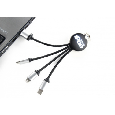 Logo trade corporate gifts image of: 3in1 cable with enlighted logo for engraving, RXD-368