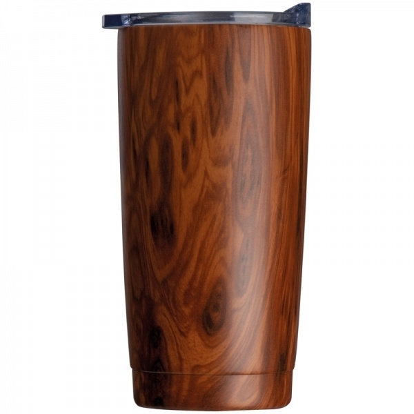 Logotrade corporate gift picture of: Stainless steel mug with wooden look COSTA RICA 550 ml