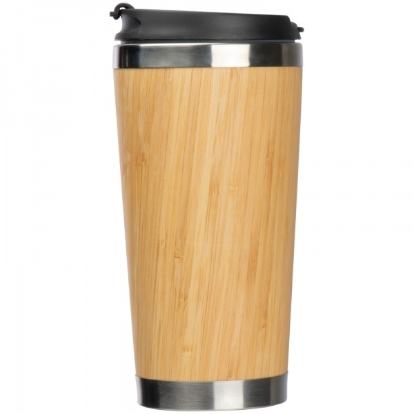 Logo trade promotional giveaways picture of: Stainless steel mug BAMBOOGARDEN 400 ml