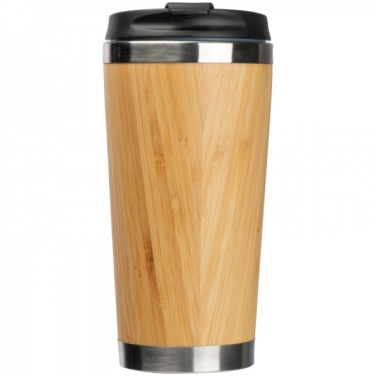 Logotrade promotional gift image of: Stainless steel mug BAMBOOGARDEN 400 ml