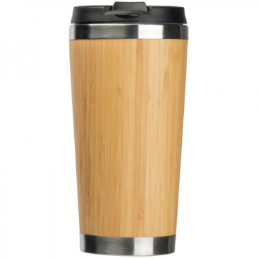 Logotrade promotional items photo of: Stainless steel mug BAMBOOGARDEN 400 ml