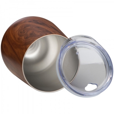 Logo trade promotional giveaway photo of: Stainless steel mug with wooden look BRIGHTON 380 ml