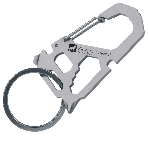 Logo trade promotional merchandise photo of: Multifunctional keychain ANTISANA Schwarzwolf