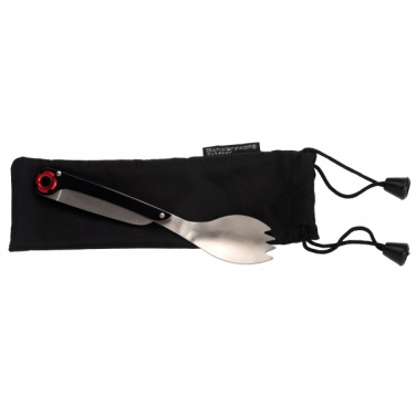 Logo trade promotional merchandise picture of: Multifunctional spoon LATEMAR Schwarzwolf