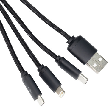 Logo trade corporate gift photo of: 3in1 long cable with elighted logo for engraving, W201TG