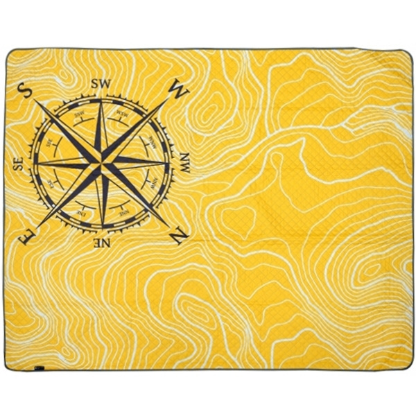 Logotrade promotional merchandise image of: Foldable picnic blanket ALVERNIA Schwarzwolf