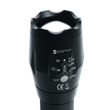 Logotrade promotional giveaway image of: Flashlight DELGADA Schwarzwolf