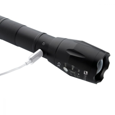Logo trade promotional products image of: Flashlight DELGADA Schwarzwolf