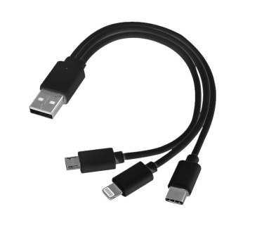 Logotrade promotional merchandise photo of: 3 in 1 USB cable type c + micro USB + lightning