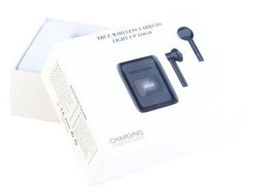Logo trade promotional giveaways image of: Wireless earbuds with light up logo
