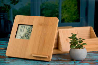 Logo trade promotional products picture of: Bamboo weather station GRANADA