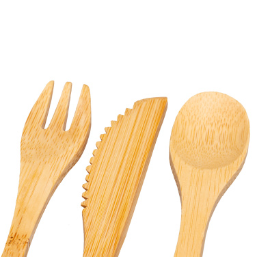 Logo trade corporate gift photo of: Bamboo cutlery set BONNEVILLE