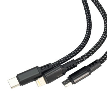 Logotrade promotional item image of: 3 in 1 cable with elighted logo Pierre Cardin