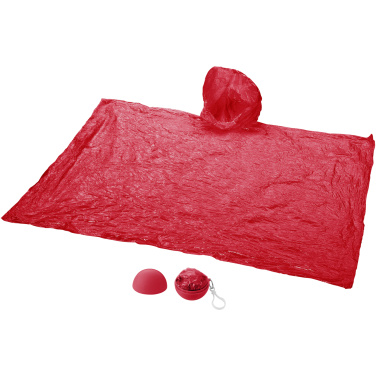 Logo trade promotional gifts image of: Xina rain poncho in storage ball with keychain