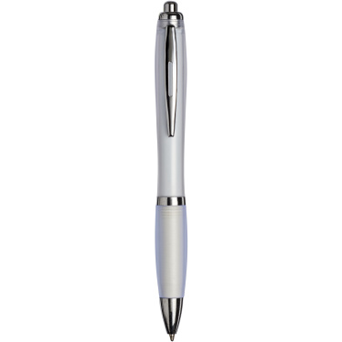 Logo trade advertising products image of: Curvy ballpoint pen with frosted barrel and grip