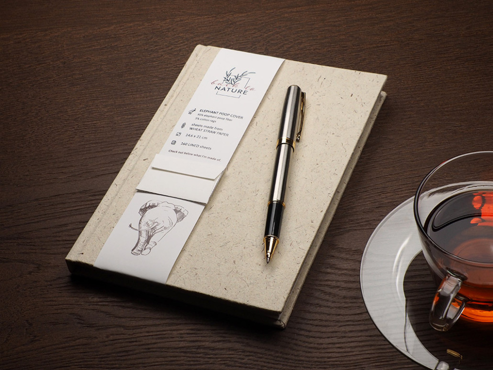 Logo trade corporate gift photo of: Recycled Elephant Poo Notebook 209734400
