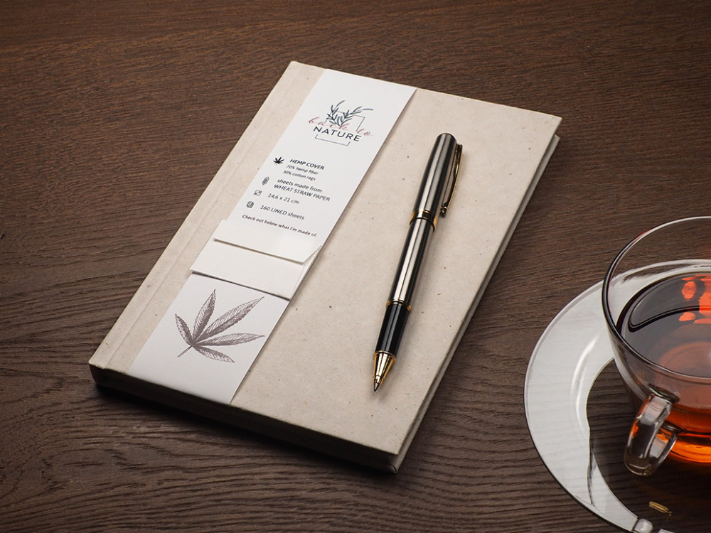 Logotrade promotional gifts photo of: Recycled Hemp Notebook 209734300