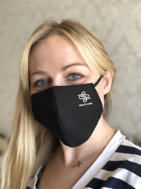 Logo trade promotional gifts image of: BLACK-BLACK cotton face mask 140116500
