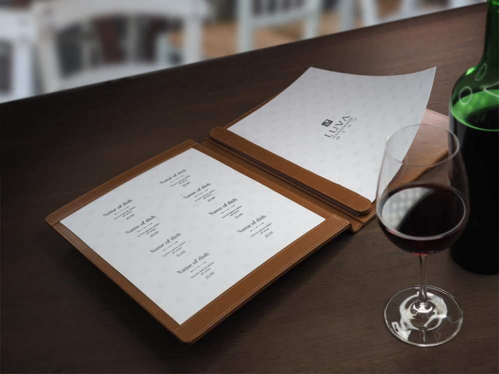 Logo trade corporate gifts image of: Menu cover 1054119